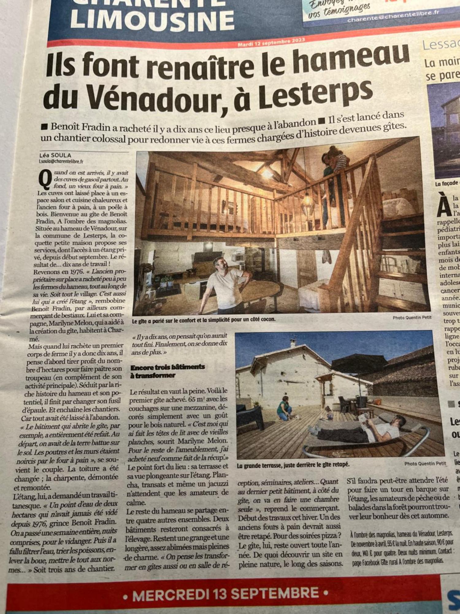Gite A L'Ombre Des Magnolias Lesterps Extérieur photo